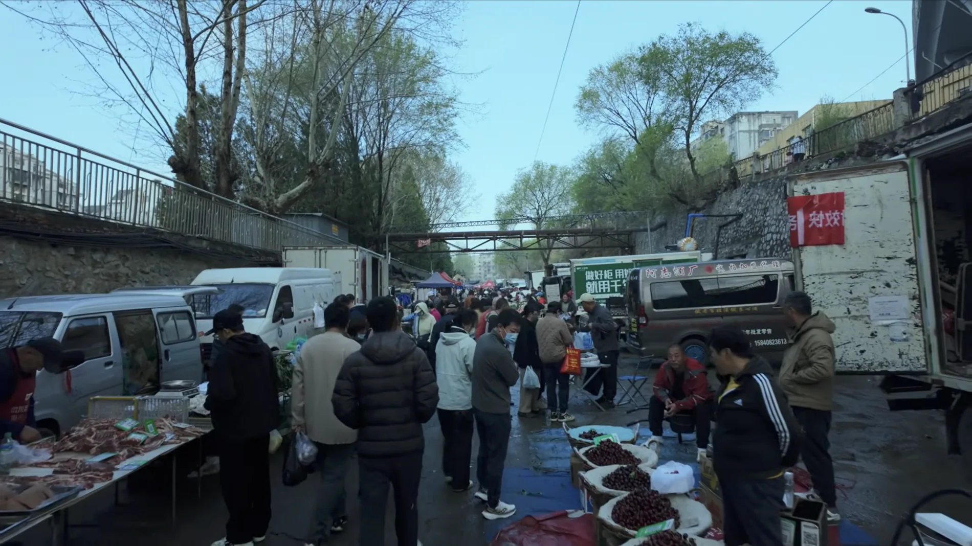 Morning market street in Dalian