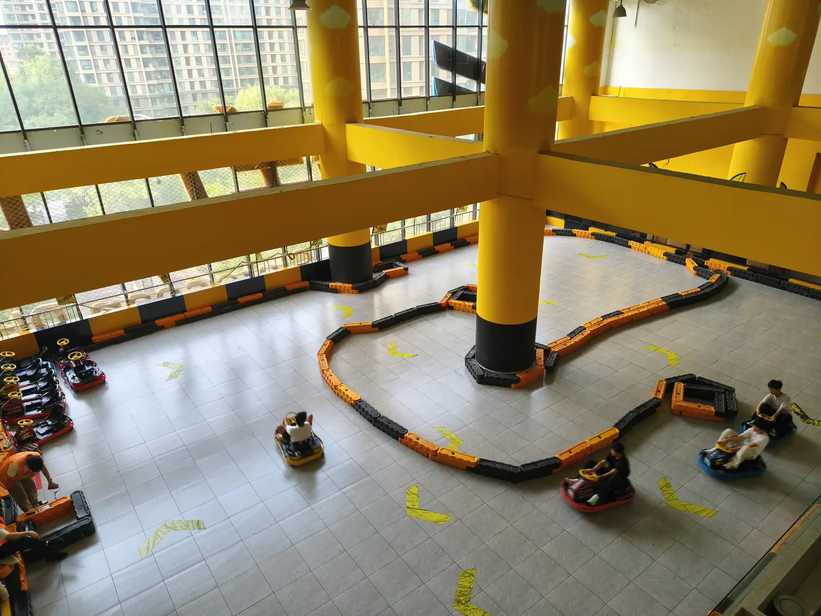 Indoor go-kart track in a Chinese shopping mall